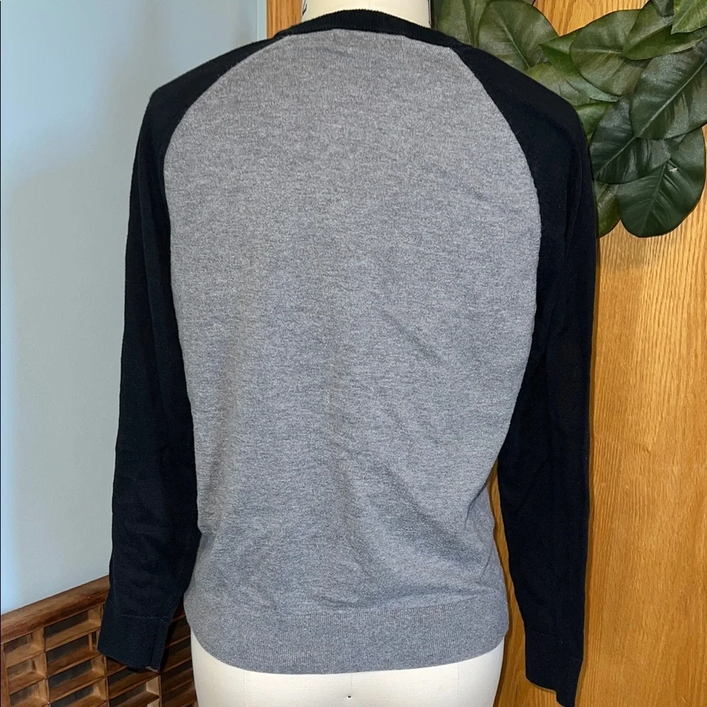 Banana‎ Republic Eco Sweater Mens Medium Grey Black Excellent Raglan Crewneck